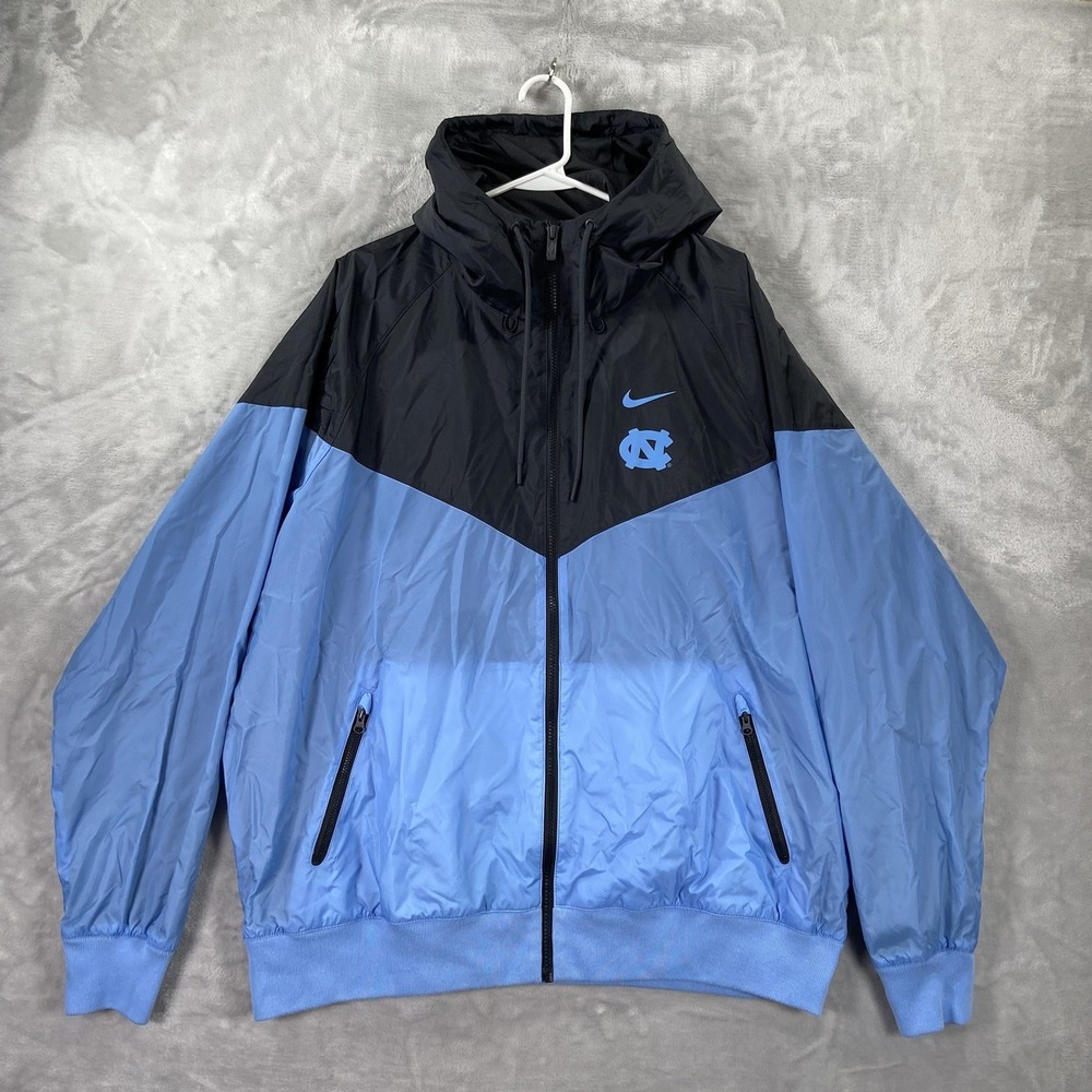 Nike UNC Tar Heels Jacket Mens XL Windbreaker Full Zip Hooded North Carolina
